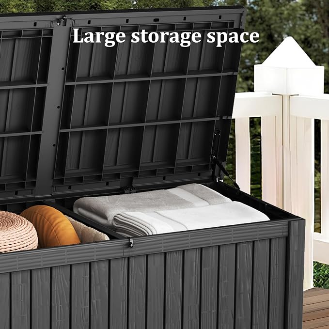 TARKARI 180 Gallon Lockable Resin Deck Box, Waterproof & UV-Resistant Outdoor - Image 6