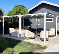 PURPLE LEAF Retractable Pergola 10' x 13' White Pergola, Extra Canopy, anchored by Unknown