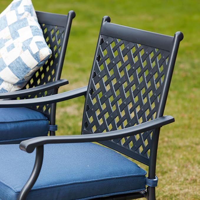 Patio Dining Chairs Stackable Outdoor Chairs Dining Furniture Set of 4 - Image 6