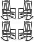 Oversized Outdoor Rocking Chairs Set of 4, 380lbs Heavy-Duty Large Patio Rocker by CIOKEA