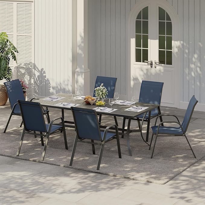Patio Chairs Set of 4, Stackable Chairs - Image 2