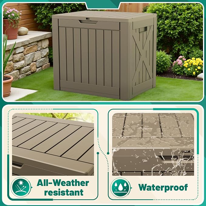 Devoko 40 Gallon Deck Box Lockable Outdoor Storage Box Waterproof - Image 3