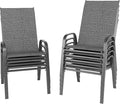 Patio Chairs Set of 8, Stackable Outdoor Dining Chairs Set by Betterhood