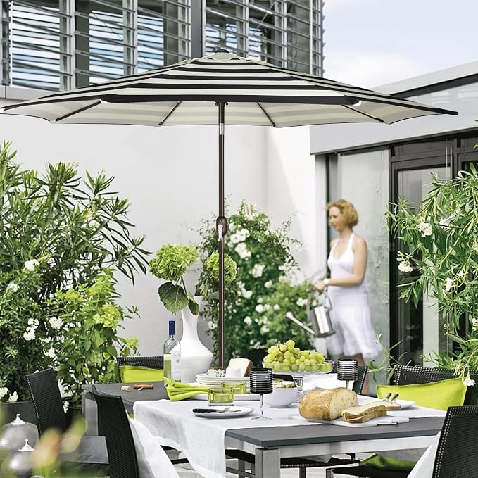 9' Outdoor Patio Umbrella, Outdoor Table Umbrella, Yard Umbrella, Market - Image 7