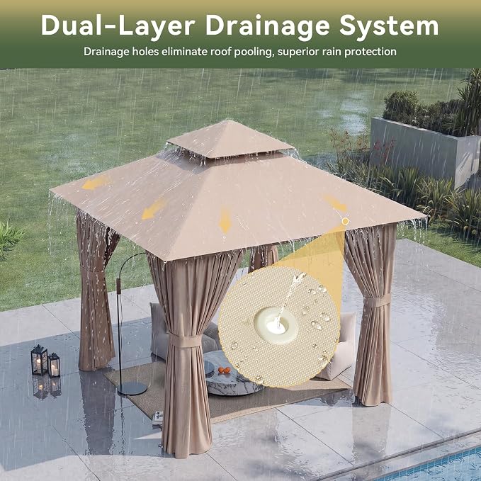8'x8' Gazebo, Metal Frame Canopy - Image 4