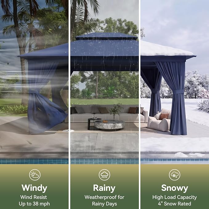 12'x10' Gazebo, Metal Frame Canopy - Image 6