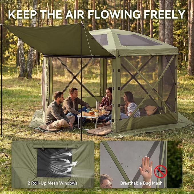 Aoxun 15x15ft Pop Up Canopy Tent, Screen Tent - Image 4