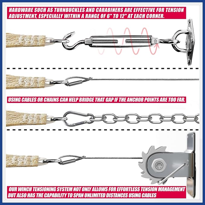 14' x 22' Brown Sun Shade Sail Rectangle SMSLR Canopy Fabric Cloth Screen - Image 7