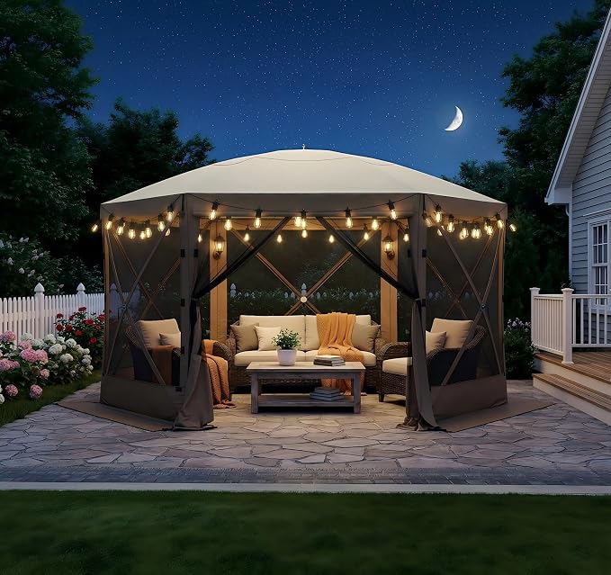 Aoxun 12x12ft Pop Up Gazebo, Gazebo Screen Tent by Aoxun