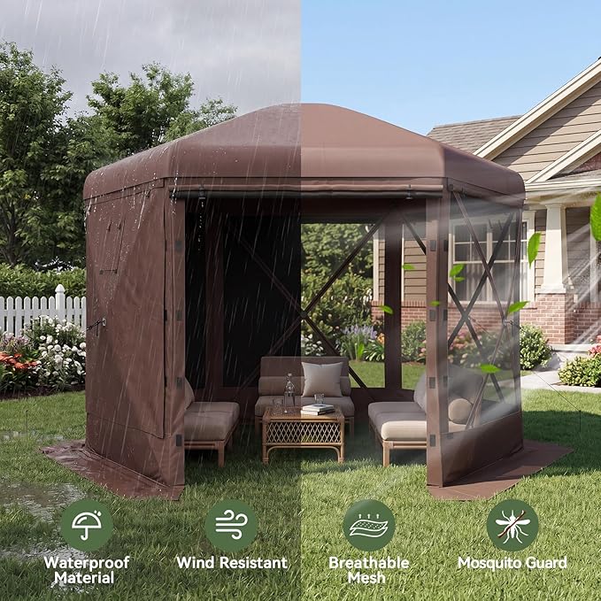 Aoxun 10x10ft Pop Up Canopy Tent, Screen Tent - Image 3