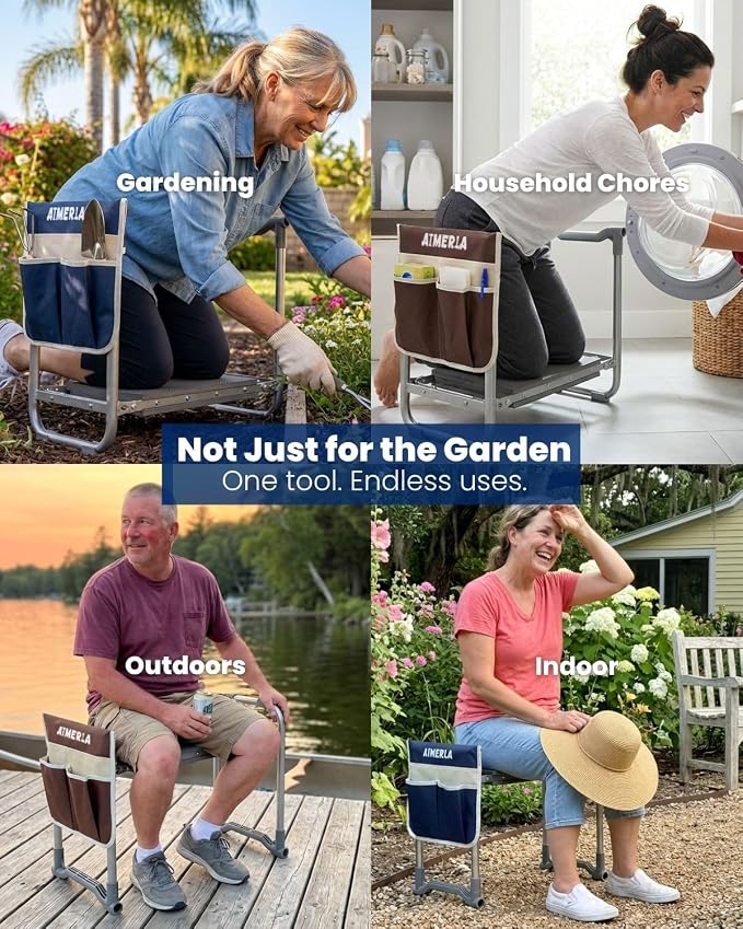 Foldable Garden Kneeler Seat Heavy Duty Garden Stool - Image 7