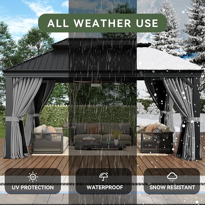 Aoxun Hardtop Gazebo 12x16 - Image 7