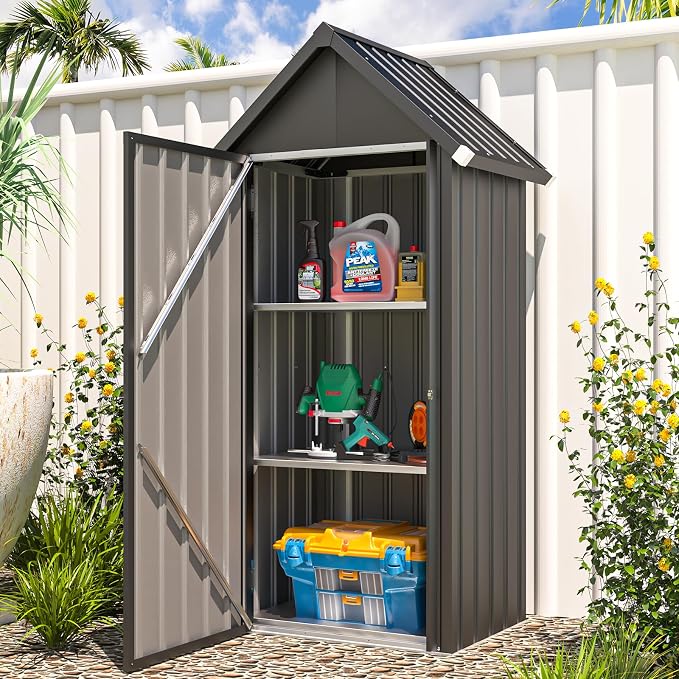 AECOJOY Outdoor Storage Cabinet Waterproof, Vertical Tall Outdoor Storage by AECOJOY