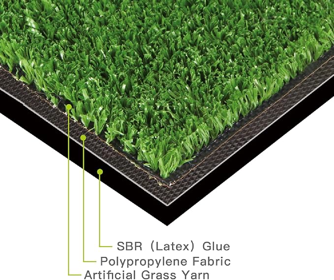 Artificial Grass Turf, 6ft x 8ft (48 ft²) Indoor Outdoor Fake Astroturf Rug Carpet Mat for Balcony Decor Backyard Patio Backdrop Fence Wall Decorations Dogs
