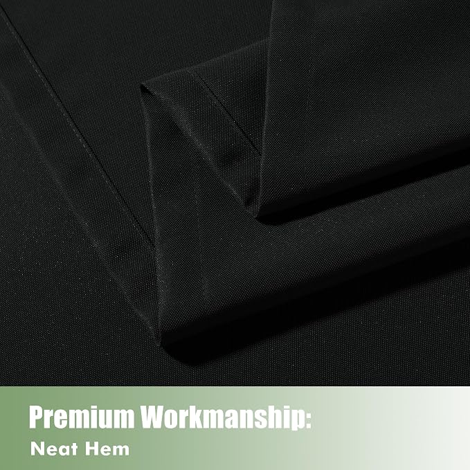 HolidayIdeas Outdoor Curtains for Patio Waterproof 8 Pcs 54x84 Inch Black | - Image 5