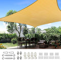 Quictent Sun Shade Sail for Patio w/Hardware Kit 185GSM 20x20ft Sand | Square by QUICTENT