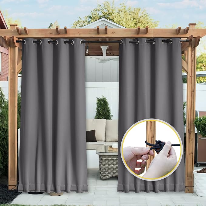 NICETOWN 2 PCs Weighted Outdoor Curtains - Image 9