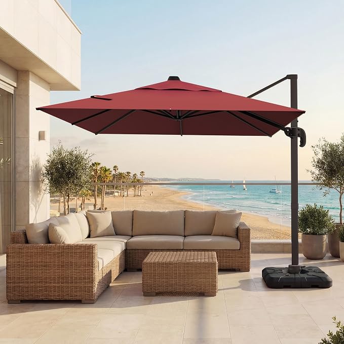 10x10 FT Patio Cantilever Umbrella by VEGOND