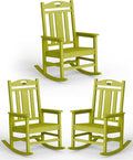 Oversized Outdoor Rocking Chairs Set of 3, 380lbs Heavy-Duty Large Patio Rocker by CIOKEA
