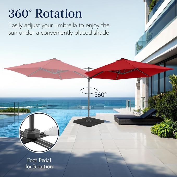 Best Choice Products 10ft Solar LED Offset Cantilever Hanging Market Patio - Image 3
