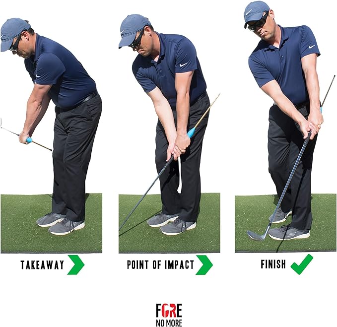 ForeNoMore Lag Shot Golf Training Aid | Lag Stick Golf Swing Trainer Provides Instant Feedback On Chip Shot Faults | Rotation and Golf Wrist Hinge Trainer Fits Mens, Womens, Kids/Junior Clubs