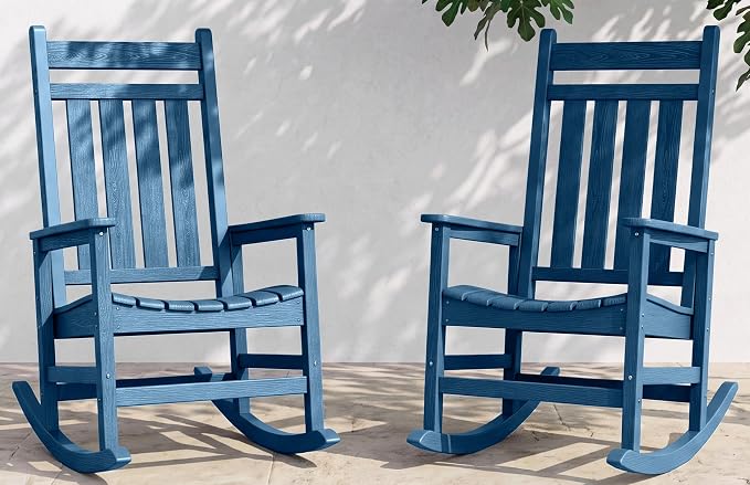 SERWALL Outdoor Rocking Chair Set of 2, Oversized Rocker by SERWALL