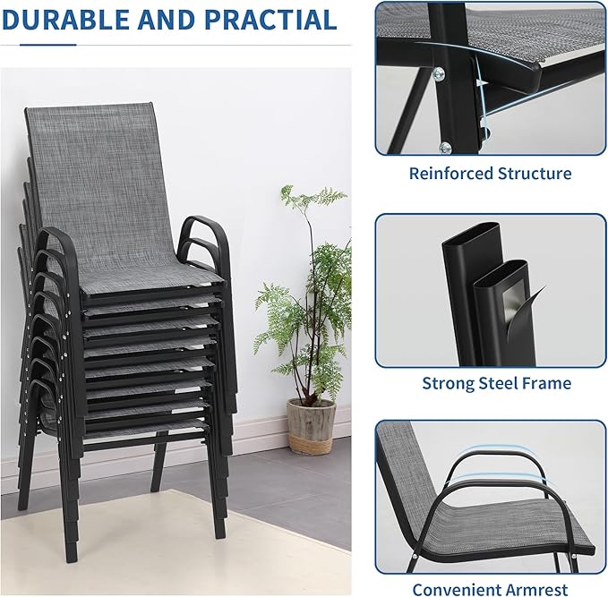 Patio Chairs Set of 8 - Image 7