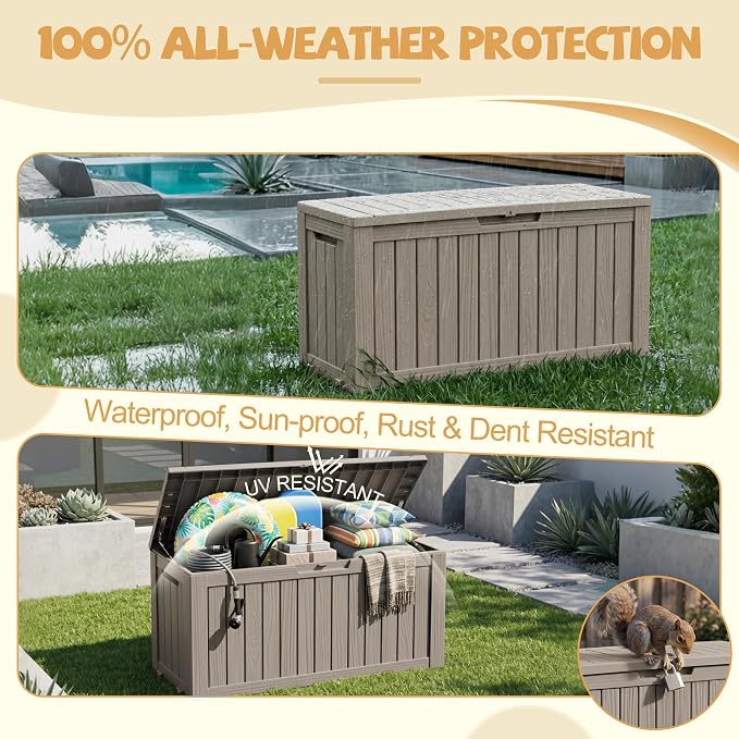 Outdoor Storage Box Waterproof, 150 Gal Gen 2 Resin Deck Box - Image 4