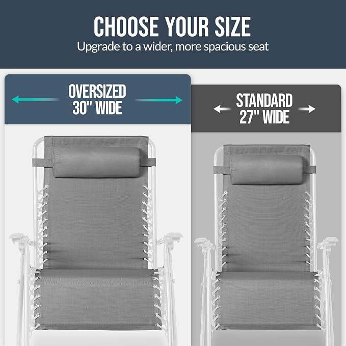 Best Choice Products Set of 2 Extra Wide Adjustable Steel Mesh Zero Gravity - Image 4