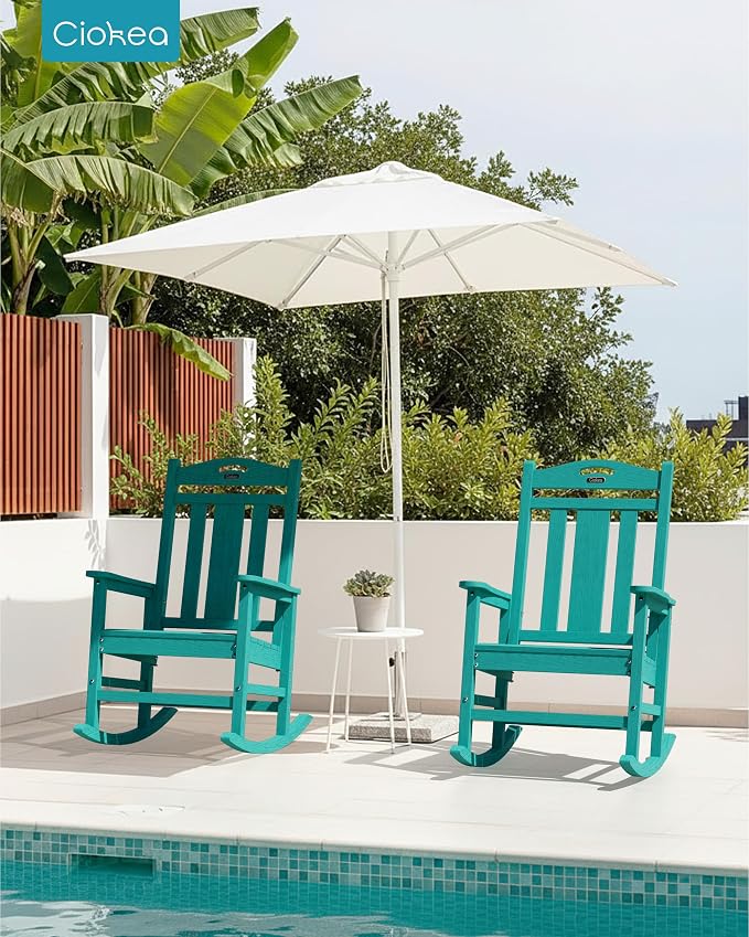 Oversized Outdoor Rocking Chair, 380lbs Heavy-Duty Large Patio Rocker, Weather - Image 2