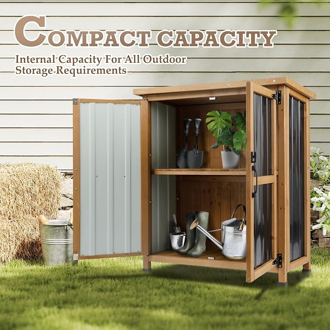 Small Outdoor Storage Cabinet for Patio, Weatherproof Lockable Deck Storage | - Image 3