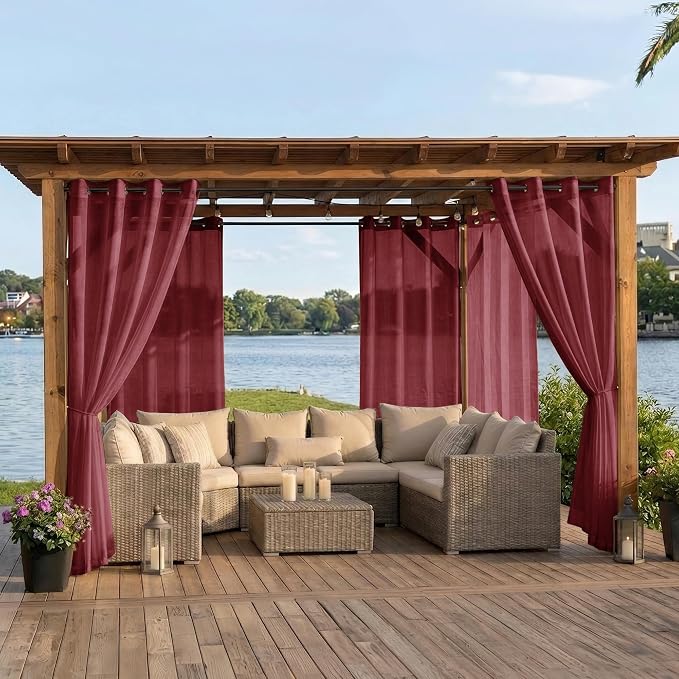 BONZER Waterproof Indoor/Outdoor Sheer Curtains - Image 2