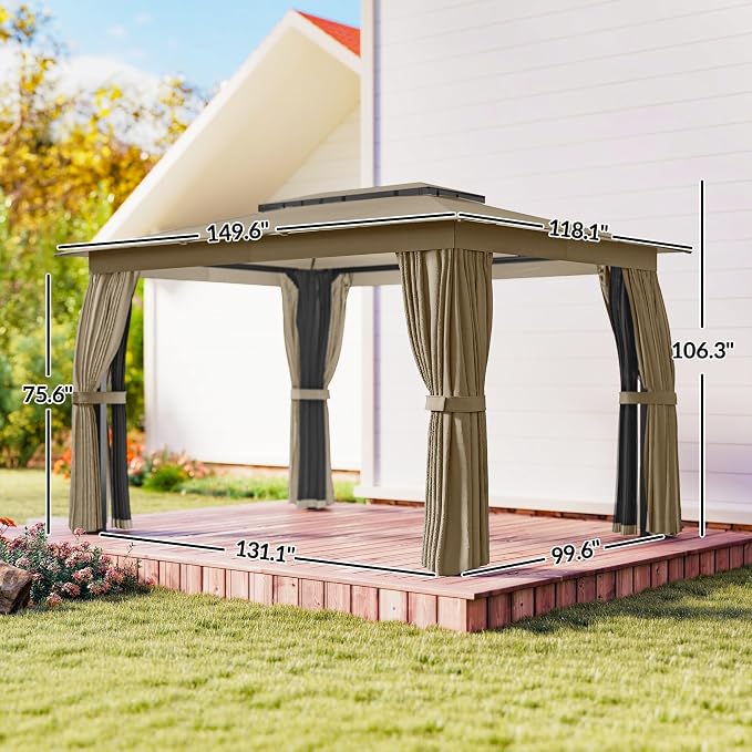 Outsunny 10' x 12' Outdoor Patio Gazebo - Image 7