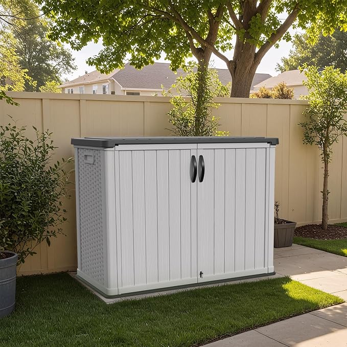 Patiowell 26 Cu.ft Plastic Outdoor Storage Cabinet, Lockable Waterproof - Image 2