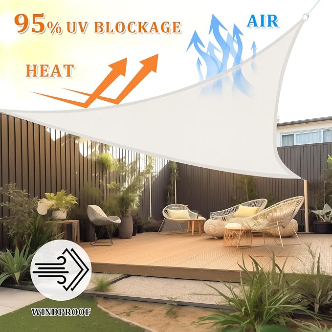 Shade&Beyond Custom Sun Shade Sail 13'x13'x13' Triangle Sun Sail Shades Patio - Image 2