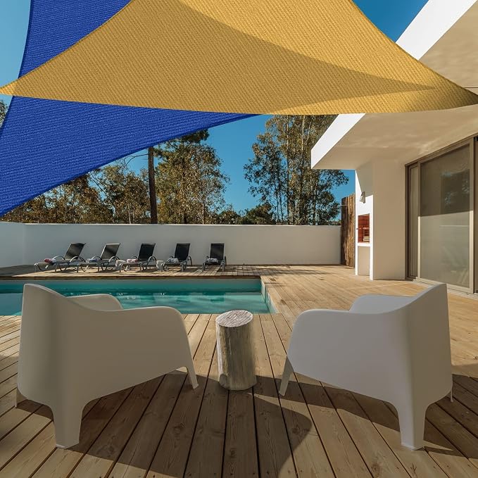 AsterOutdoor Sun Shade Sail Triangle 12' x 12' x 17' UV Block Canopy - Image 6