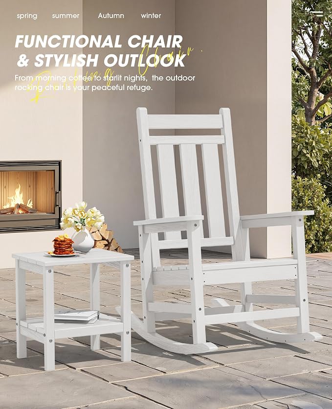 Oversized Outdoor Rocking Chair, HDPE Patio Rockers - Image 6