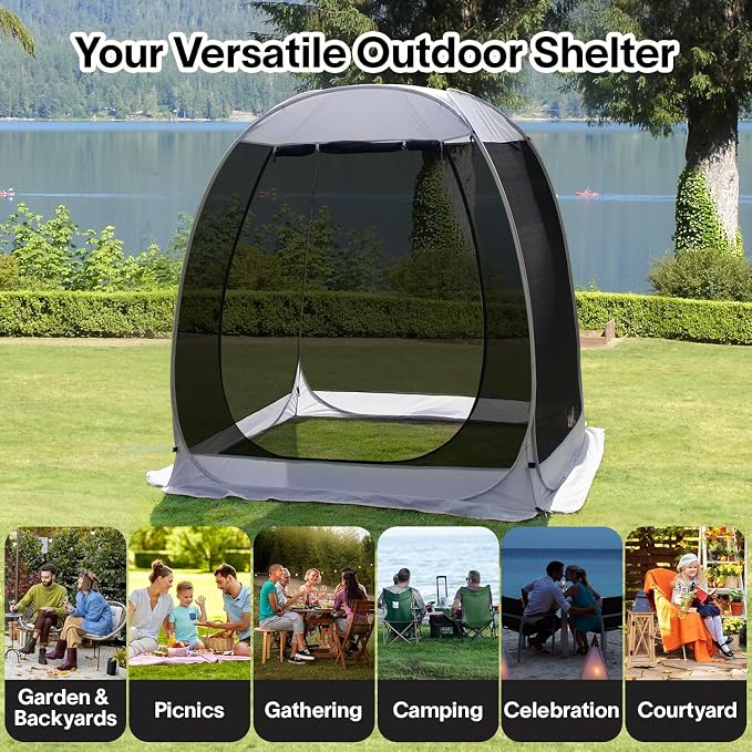 Alvantor Pop Up Screen House Tent, Instant Outdoor Gazebo - Image 7