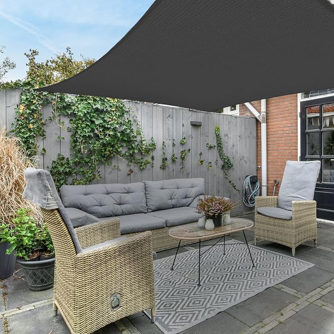 AsterOutdoor Sun Shade Sail Rectangle 10' x 13' UV Block Canopy - Image 8
