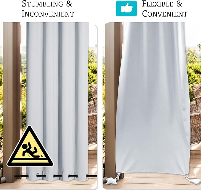 RYB HOME White Curtains for Outdoor Patio Waterproof - Image 5