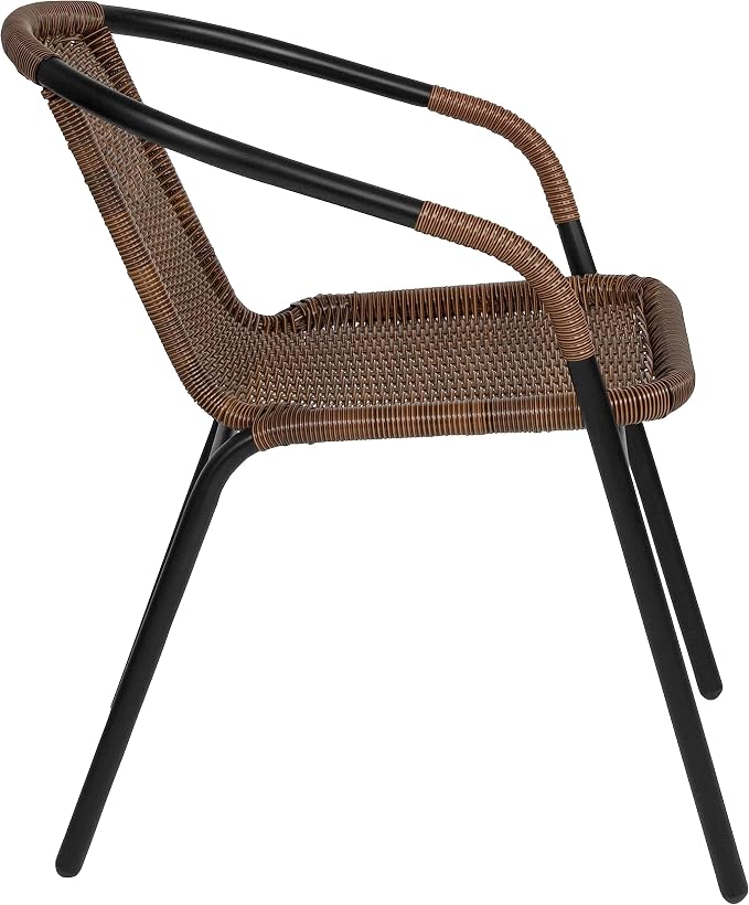 Flash Furniture Lila Modern Rattan Indoor/Outdoor Stackable Dining Chairs - Image 8