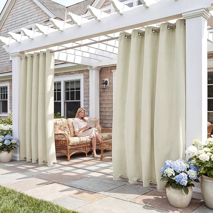 RYB HOME 2 Panels Outdoor Curtains by RYBHOME