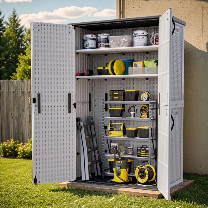 Patiowell Shelf of 26/50 Cu Ft Outdoor Storage Cabinet, 2 Shelves, Waterproof - Image 4