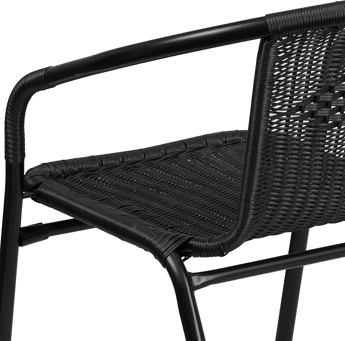 Flash Furniture Lila Modern Rattan Indoor/Outdoor Stackable Dining Chairs - Image 13
