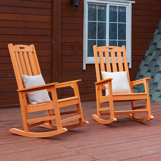 Oversized Outdoor Rocking Chair, HDPE Porch Rocker | High Back Rocking Chairs - Image 7
