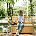 Outdoor Wood Storage Bench, Wooden Large Deck Box by Outvita