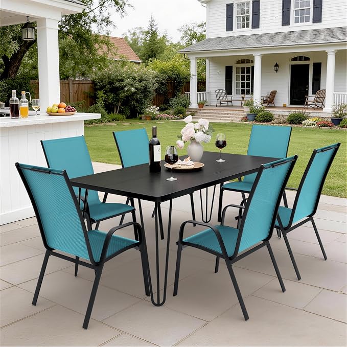 JEAREY Patio Dining Chairs 4 Pack, Outdoor Stackable Dining Furniture Set - Image 4