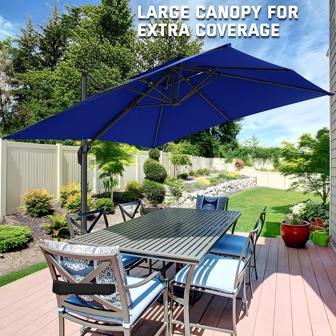 Hoteel Outdoor Patio Umbrella - 10ft Cantilever Umbrella - Image 2