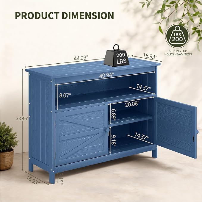 HIPS All-Weather Outdoor Storage Cabinet, Outdoor Sideboard - Image 2