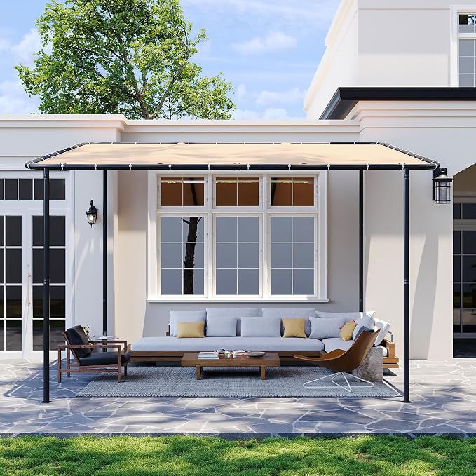 10x12 Lean to Pergola Outdoor Gazebo - Image 2